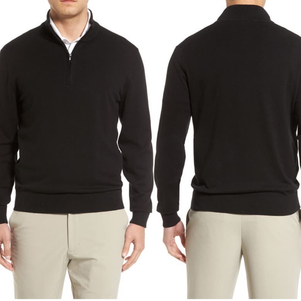 Cutter & Buck black zip collar pullover 100% supima cotton Medium